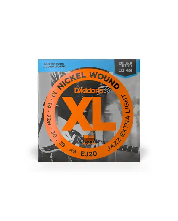 Top Vente D‘ADDARIO EJ20 NICKEL WOUND JAZZ EXTRA LIGHT 12-52