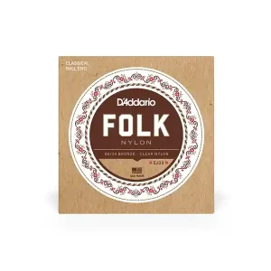 D‘ADDARIO EJ33 "FOLK NYLON" JEU DE CORDES NYLON & BRONZE GUITARE FOLK Haute Qualité