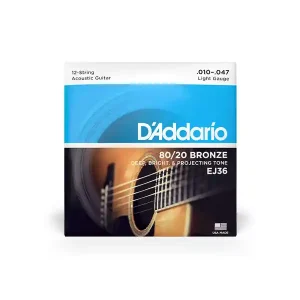 Bon Plan D‘ADDARIO EJ36 PHOSPHORE BRONZE JEU DE CORDES POUR 12 CORDES 10-47