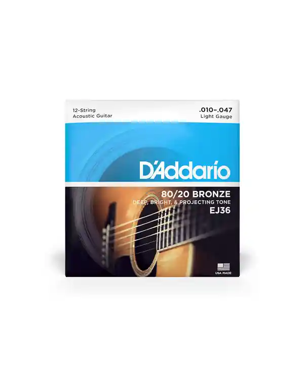 Bon Plan D‘ADDARIO EJ36 PHOSPHORE BRONZE JEU DE CORDES POUR 12 CORDES 10-47