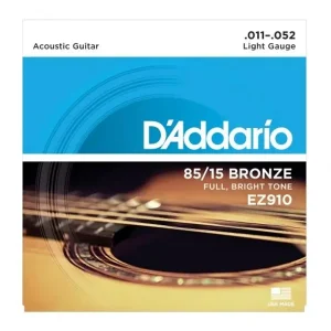Marque D‘ADDARIO EZ910 85/15 BRONZE JEU DE CORDE POUR GUITARE FOLK 11-52