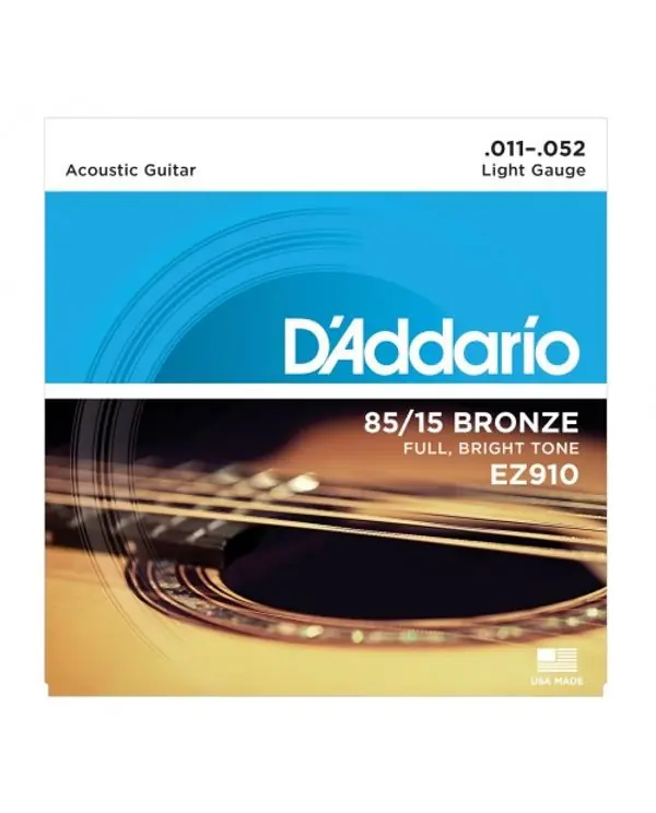 Marque D‘ADDARIO EZ910 85/15 BRONZE JEU DE CORDE POUR GUITARE FOLK 11-52