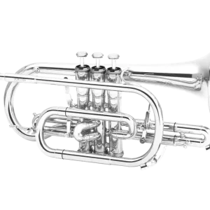 Haute Qualité Jupiter JCR1100SQ Intermediate Bb Cornet with Yellow Brass Bell - Silver-Plated