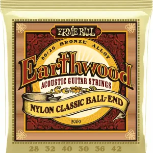 ERNIE BALL 2069 EARTHWOOD JEU DE CORDE NYLON & BRONZE GUITARE FOLK Meilleure Vente