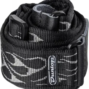Quantité Limitée DUNLOP D3811GY SANGLE COURROIE JACQUARD FLAMME GRIS