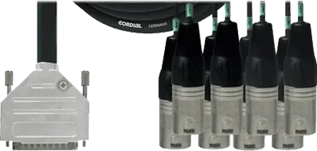 Top Vente Cordial CFD5DMT D-Sub/8x XLR mâles - 5m