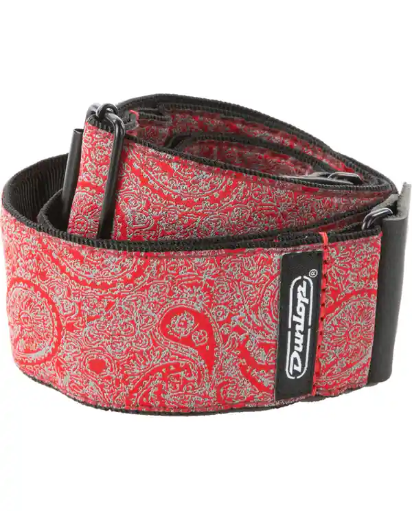DUNLOP D6711 SANGLE COURROIE JACQUARD PAISLEY RED Produit De Marque