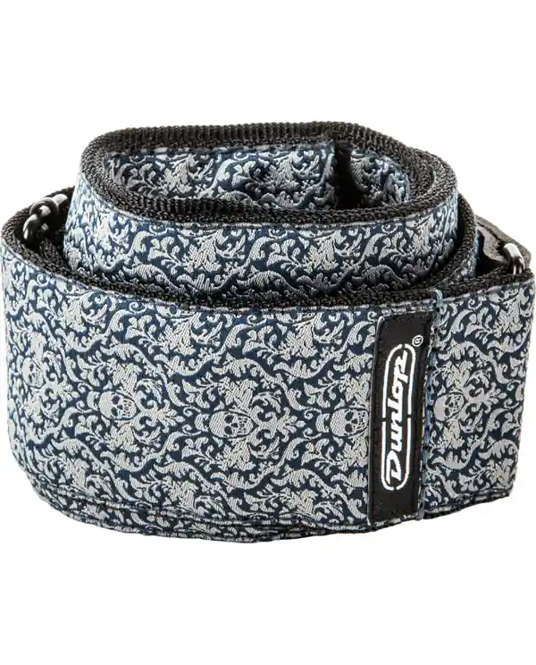 Dernier Modèle DUNLOP D6715 SANGLE COURROIE JACQUARD FLEURS DE SKULL