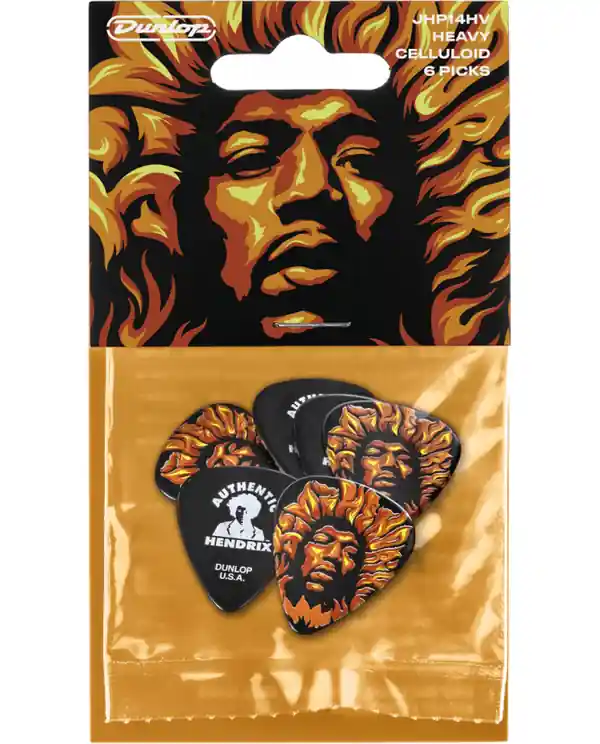 DUNLOP JHP14HV MEDIATOR JIMI HENDRIX FIRE PLAYER‘S (pack de 6) Petit Prix