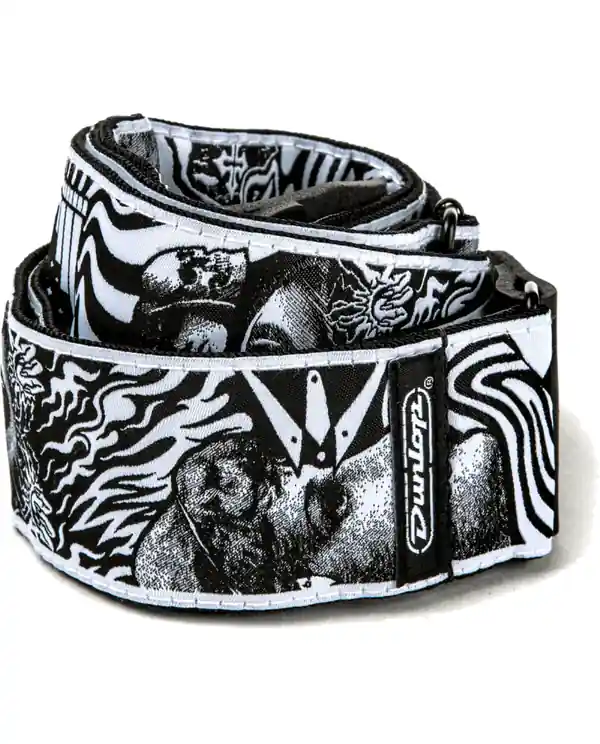 Petit Prix DUNLOP ILD04 COURROIE I LOVE DUST SKULLS JACQUARD BLACK/WHITE