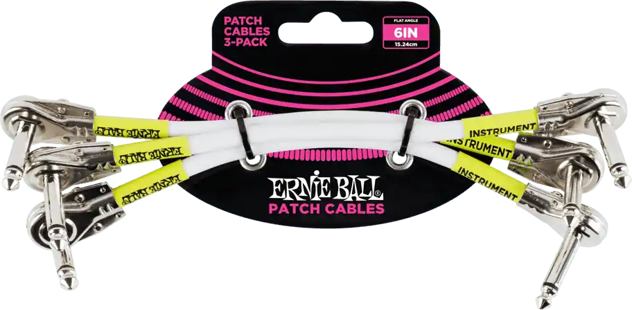 Soldes Ernie Ball 6052 Pack patch de 3 coudés fins 15cm blanc