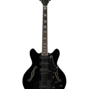 Meilleure Vente VOX BC-S66B-BK "BOBCAT S66" GUITARE JAZZ ELECTRIQUE JET BLACK