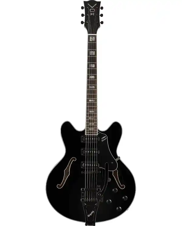 Meilleure Vente VOX BC-S66B-BK "BOBCAT S66" GUITARE JAZZ ELECTRIQUE JET BLACK