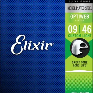 ELIXIR OPTIWEB 19027 JEU CORDES ELECTRIQUES CUSTOM LIGHT 09-46 Offre Spéciale