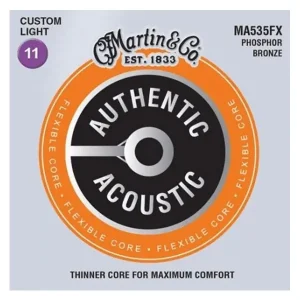 Jusqu'à Épuisement Des Stocks MARTIN MA535FX JEU CORDES FOLK FLEXIBLE CORE CUSTOM LIGHT 11-52