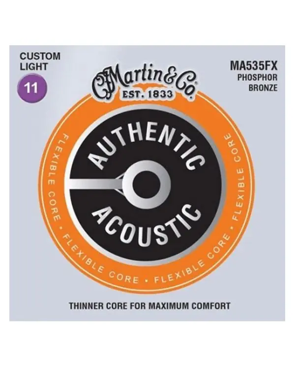 Jusqu'à Épuisement Des Stocks MARTIN MA535FX JEU CORDES FOLK FLEXIBLE CORE CUSTOM LIGHT 11-52