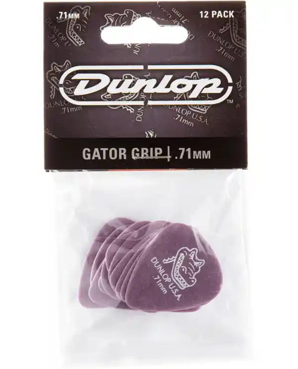 Prix Choc DUNLOP 417P71 GATOR GRIP PLAYER‘S PACK DE 12 MEDIATORS 0,71mm