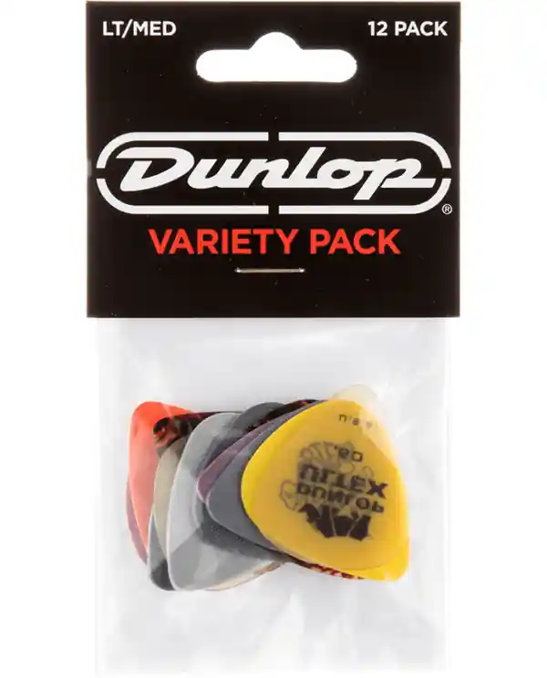 Authentique DUNLOP VARIETY PACK 12 MEDIATORS LIGHT/MEDIUM