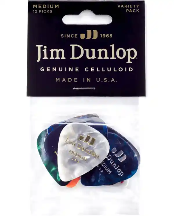DUNLOP CELLULOÏD VARIETY PACK 12 MEDIATORS MEDIUM Offre Spéciale