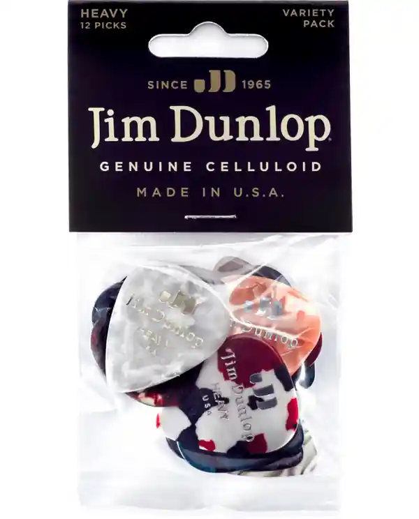 Prix Cassé DUNLOP CELLULOÏD VARIETY PACK 12 MEDIATORS HEAVY