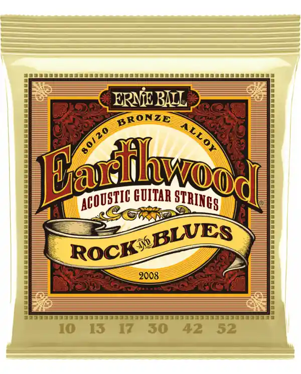 Acheter En Ligne ERNIE BALL 2008 EARTHWOOD ROCK & BLUES JEU FOLK 10-52 - SOL NON FILÉ