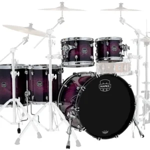 Mapex Saturn VI 5-Piece Shell Pack (22,10,12,14,16) - Royal Purple Burst Expédition Rapide