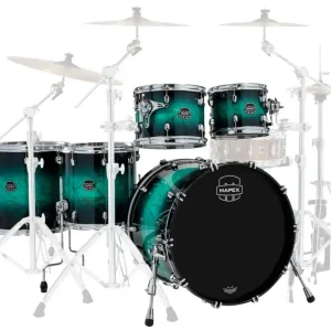 Authentique Mapex Saturn VI Studioease 5-Piece Shell Pack (22,10,12,14,16) - Marine Teal Burst