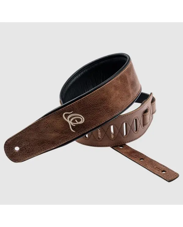 Offre Du Jour ORTEGA OSCL-7 COURROIE GUITARE CUIR VINTAGE COGNAC