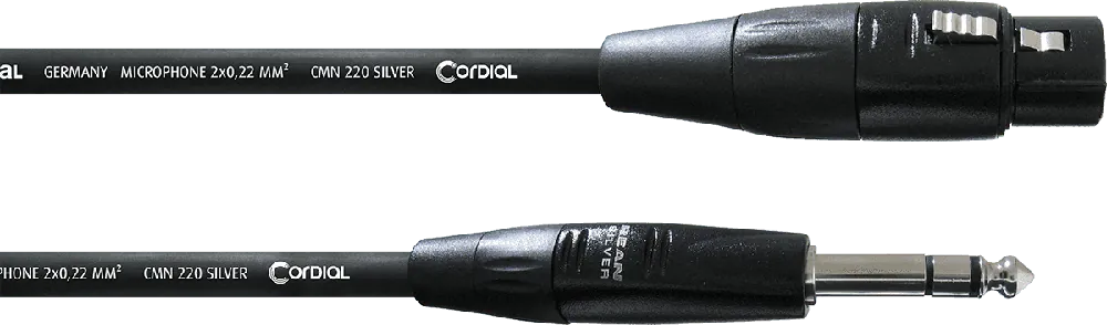Cordial CIM3FV REAN Silver XLR fem. / Jack 3 points - 3 m Certifié