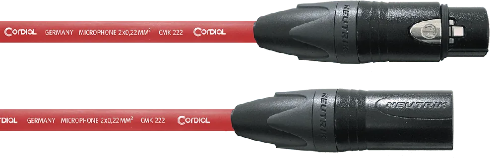 Cordial CPM5FM-RT NEUTRIK XLR m/f - 5 m rouge Satisfait Ou Remboursé