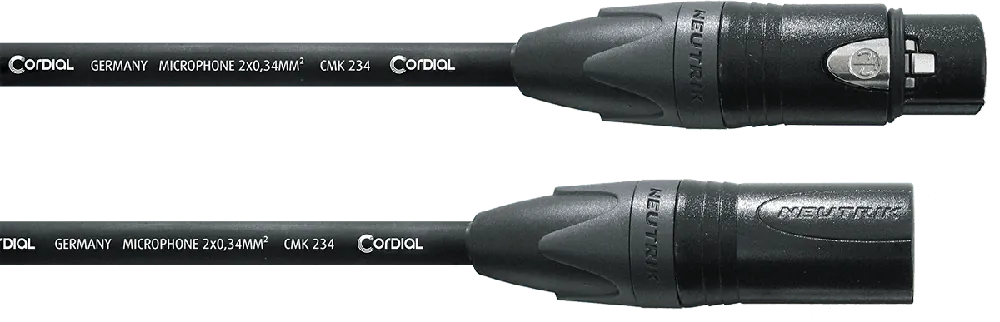 Cordial CPM5FM-234 NEUTRIK XLR m/f. Faible résistance - 5 m Authentique