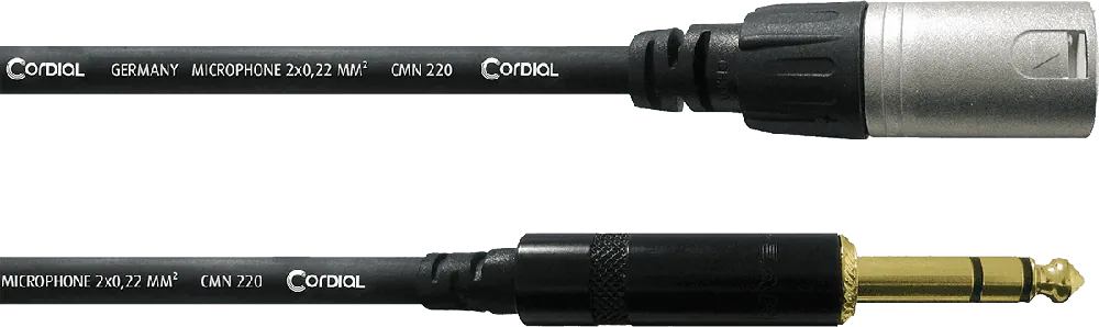 Cordial CFM1.5MV XLR mâle/Jack stéréo mâle - 1.5m Satisfait Ou Remboursé