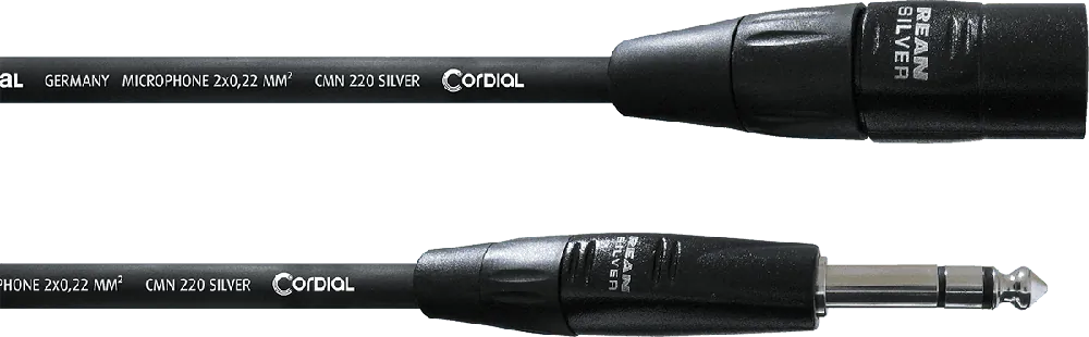 Cordial CIM1.5MV XLR mâle/Jack stéréo - 1.5m noir Pas Cher