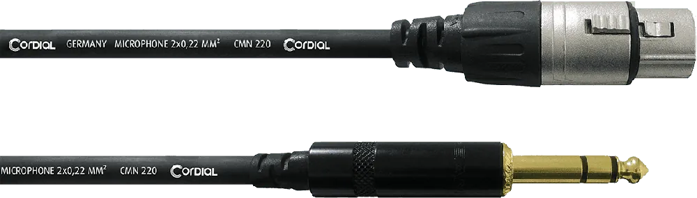 Quantité Limitée Cordial CFM1.5FV XLR femelle/Jack stéréo mâle - 1.5m