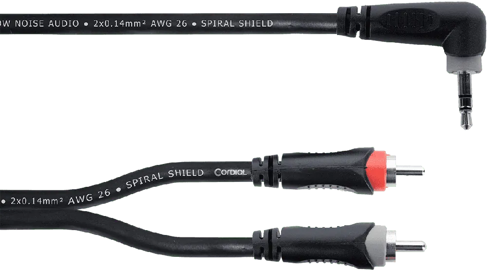 Vente Flash Cordial EY1.5WRCC Mini-Jack / RCA - Mini-J. st. coudé/2 RCA - 1,5m