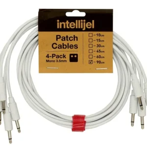 Top Vente Intellijel Patch Cables 3.5mm TS to same - 90cm - White (4 Pack)