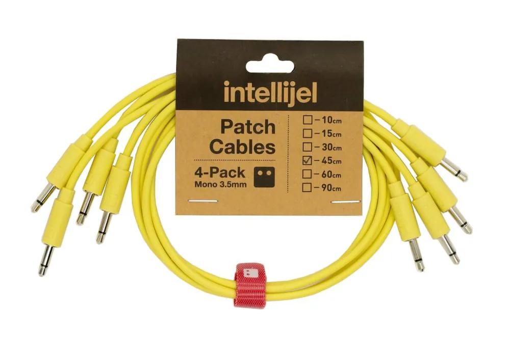 Nouvelle Collection Intellijel Patch Cables 3.5mm TS to same - 45cm - Yellow (4 Pack)