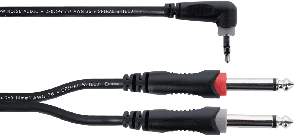 Cordial EY3WRPP Mini-Jack / Jack - Mini-J. st. coudé/2 Jacks mono m. - 3m Achetez Aujourd'hui