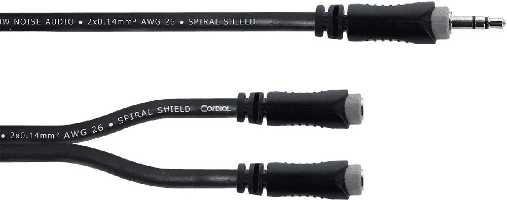 Cordial EY0.3WYY Mini-Jack / Jack - Mini-J. st. m./2 Mini-J stéréo f. - 30cm Top Vente