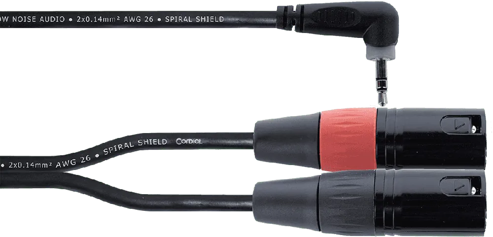 Marque Cordial EY1.5WRMM Mini-Jack / XLR - Mini-J. st. coudé/2 XLR mâles - 1,5m