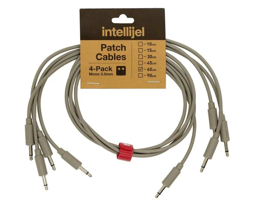 Intellijel Patch Cables 3.5mm TS to same - 60cm - Grey (4 Pack) Réduction