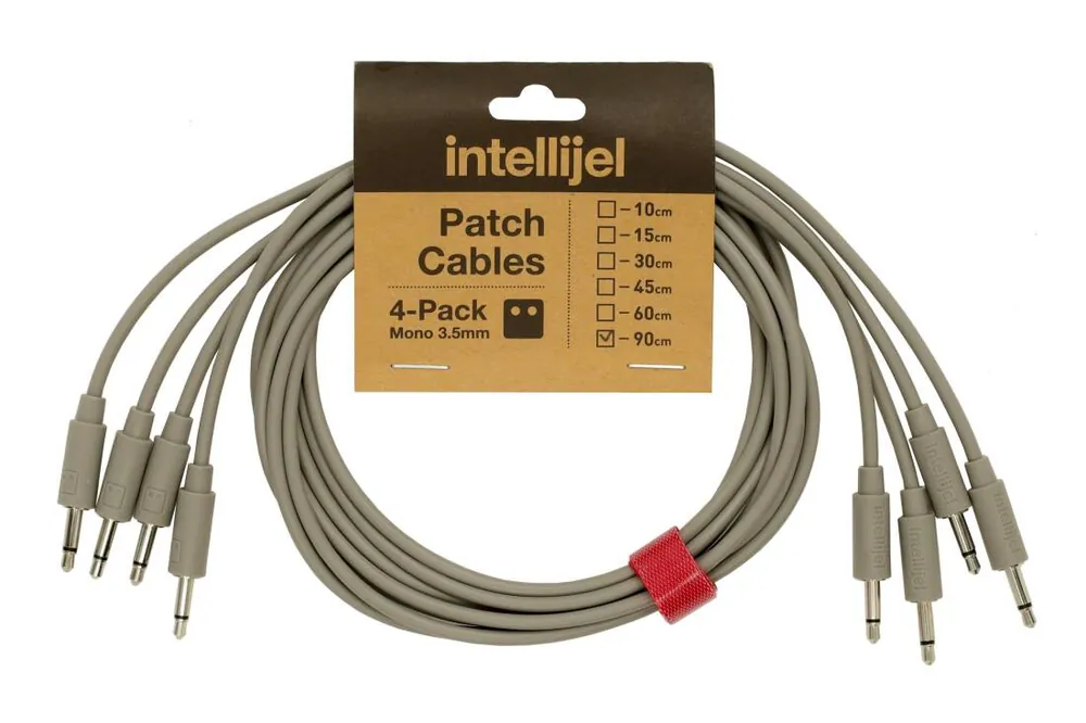 Commande En Gros Intellijel Patch Cables 3.5mm TS to same - 90cm - Grey (4 Pack)