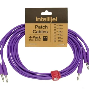 Vente Flash Intellijel Patch Cables 3.5mm TS to same - 90cm - Purple (4 Pack)