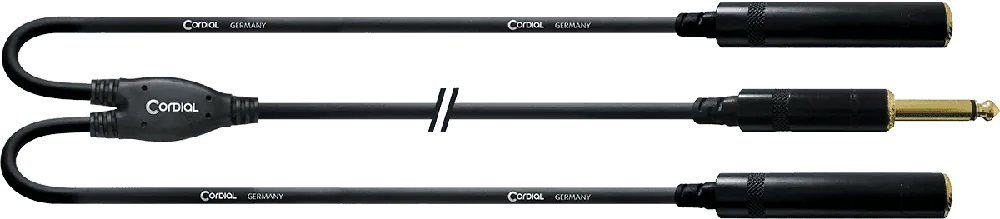 Prix Bas Cordial CFY0.3PGG Jack - Jack mono mâle/2 jacks mono fem. - 0.3m