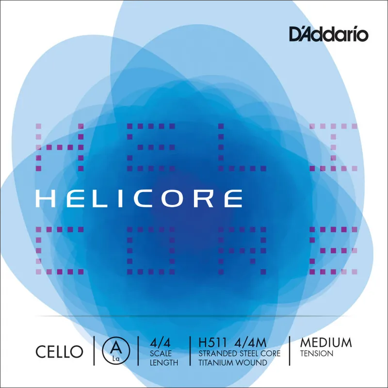 D‘Addario Orchestral H511 4/4M - Helicore Cello Single A String, 4/4 Scale, Medium Tension Authentique