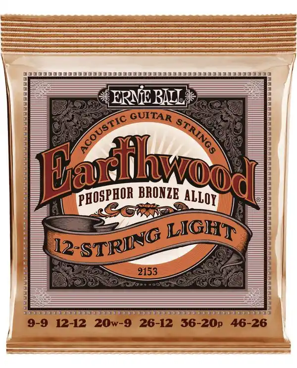 ERNIE BALL 2153 EARTHWOOD PHOS. BRONZE LIGHT JEU FOLK 12 CORDES 9-46 Prix Choc