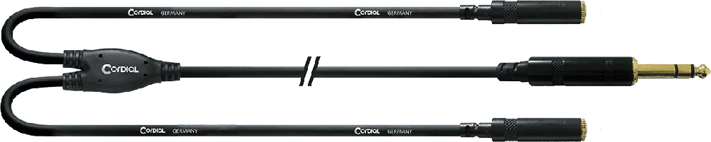 Cordial CFY0.3VYY Jack - Jack stéréo M./2 minijack st. F. - 0.3m Satisfait Ou Remboursé