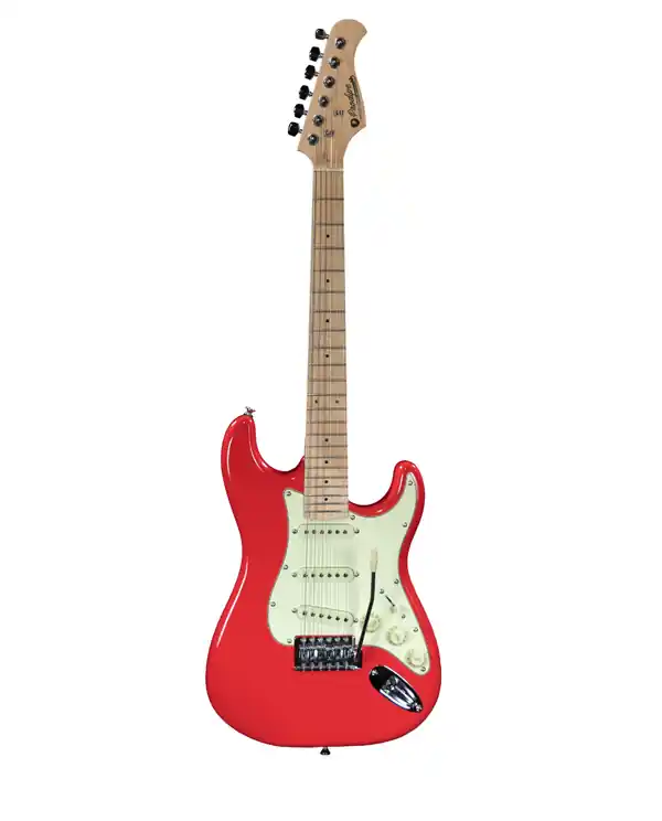 Quantité Limitée PRODIPE GUITARS ST JUNIOR FR GUITARE ELECTRIQUE 3/4 ROUGE + HOUSSE