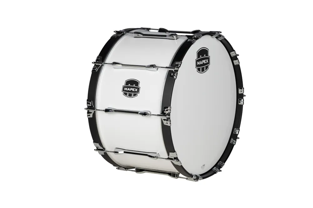 Mapex Marching Qualifier Series 24x14‘‘ Marching Bass Drum - Snow White Livraison Express