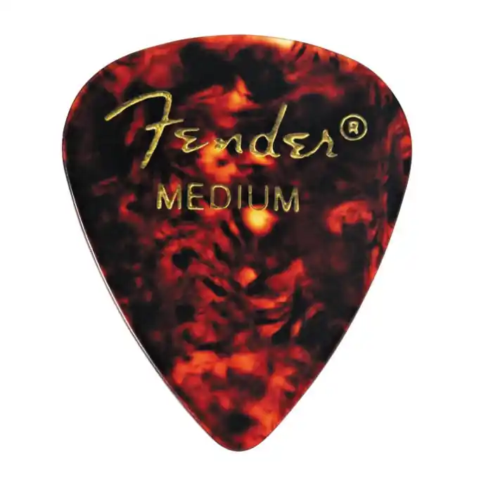 Fender 351 Shape Celluloid Picks 12-Pack, Medium - Tortoiseshell Populaire